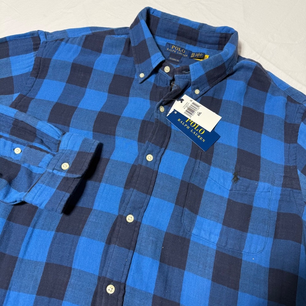 NWT Polo Ralph Lauren Mens Classic Fit Checked Double-Faced Shirt Size XXL  $138